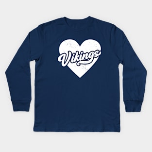 Vintage Vikings School Spirit // High School Football Mascot // Go Vikings Kids Long Sleeve T-Shirt